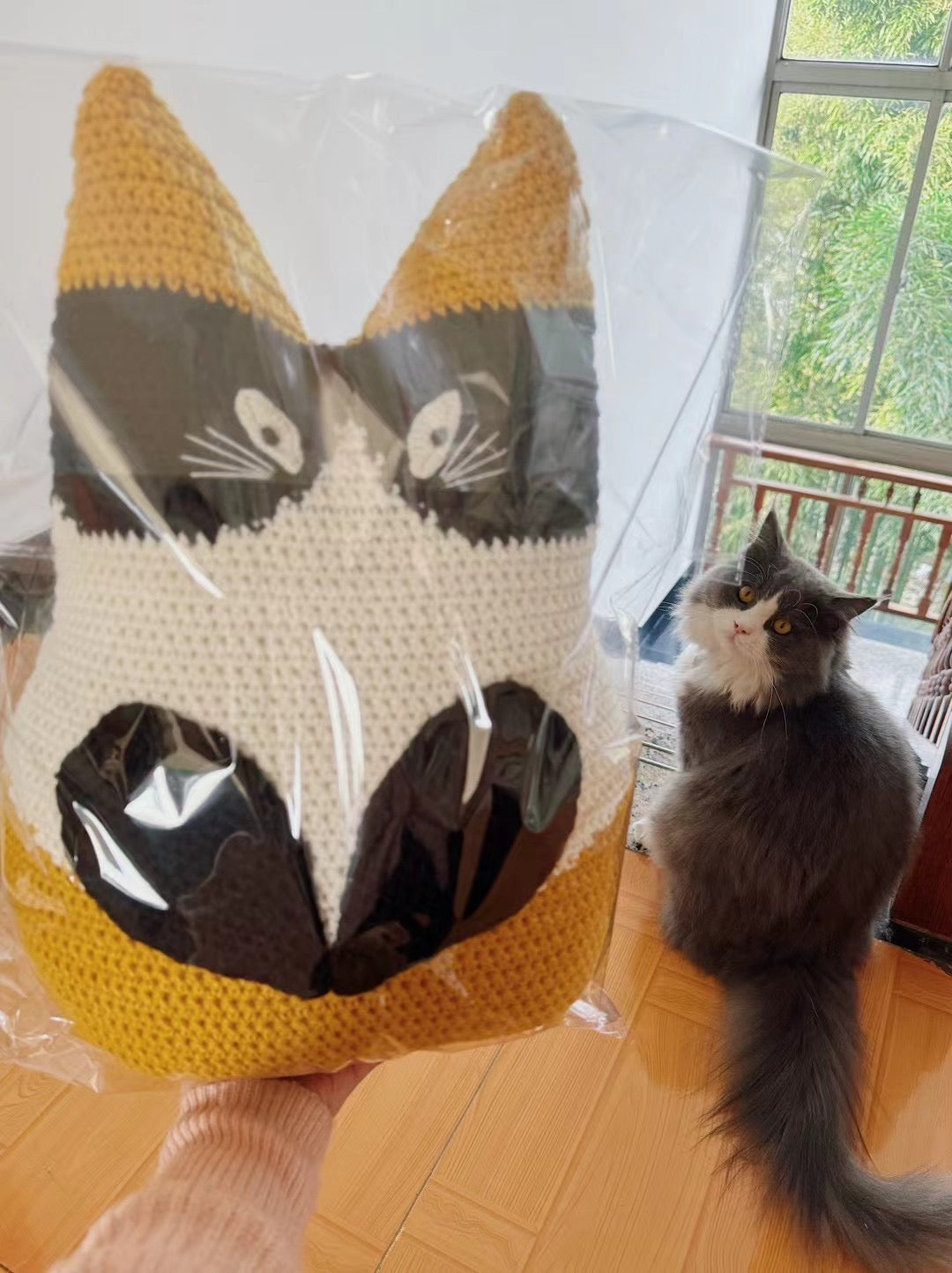 Calico cat pillow