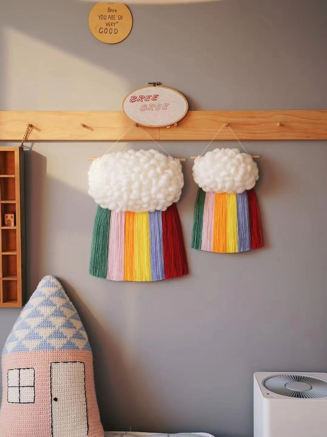 Rainbow Clouds Wall Hanging