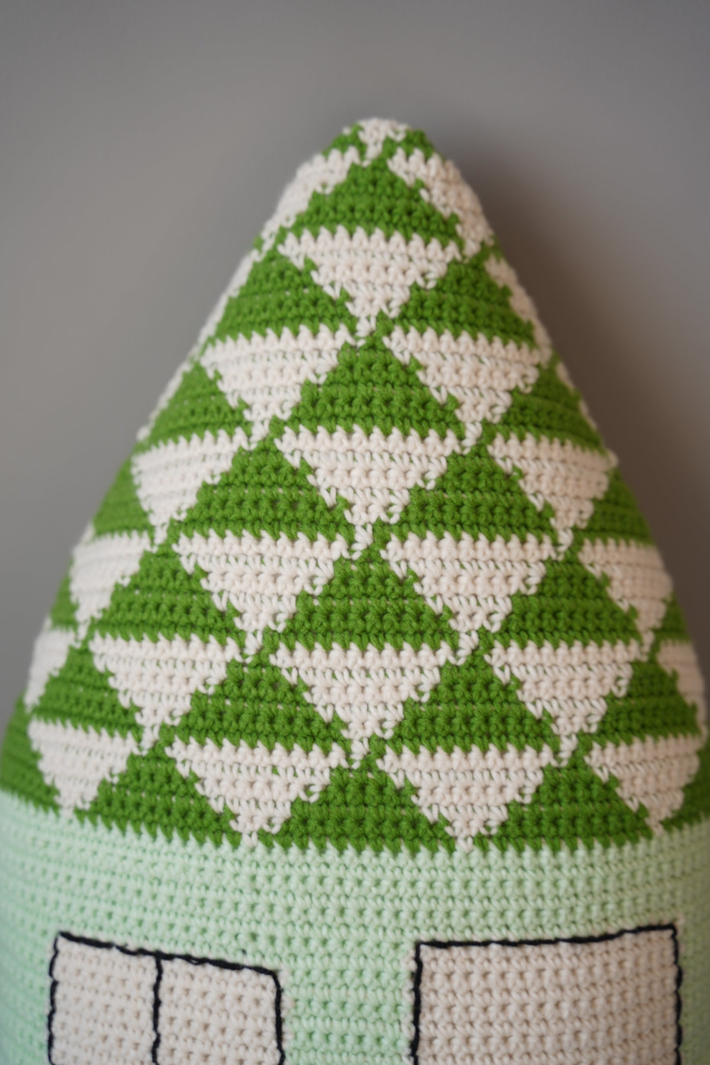 Green Cottage Crochet Pillow